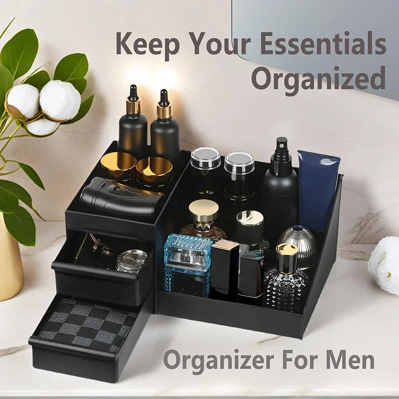 1Pc Cosmetic Storage Box With Drawers Cologne Organizer Holder For Dresser Perfume Stand Bathroom Countertop Organizer