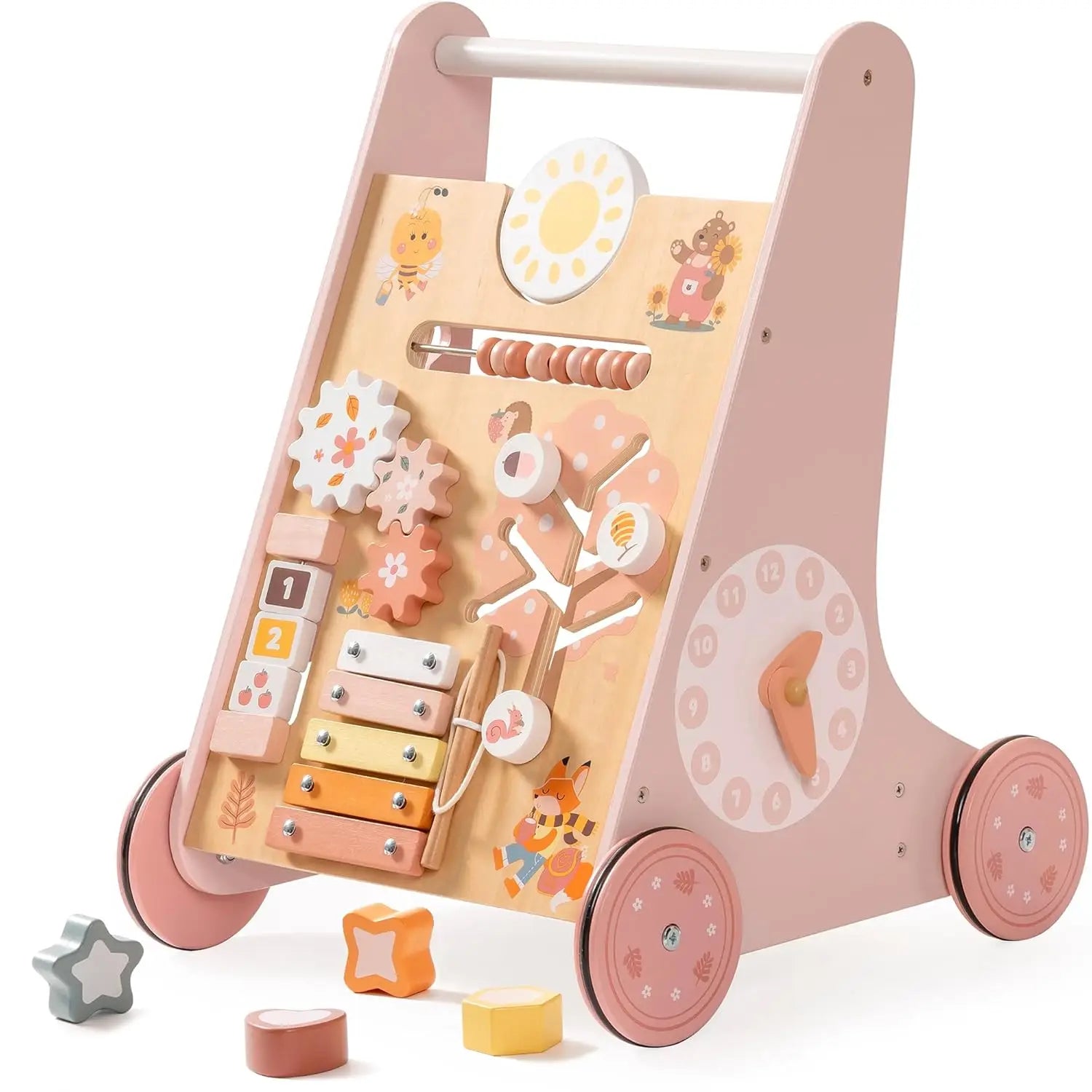 Andador de Madera Montessori para Bebés | Juguete de Empuje