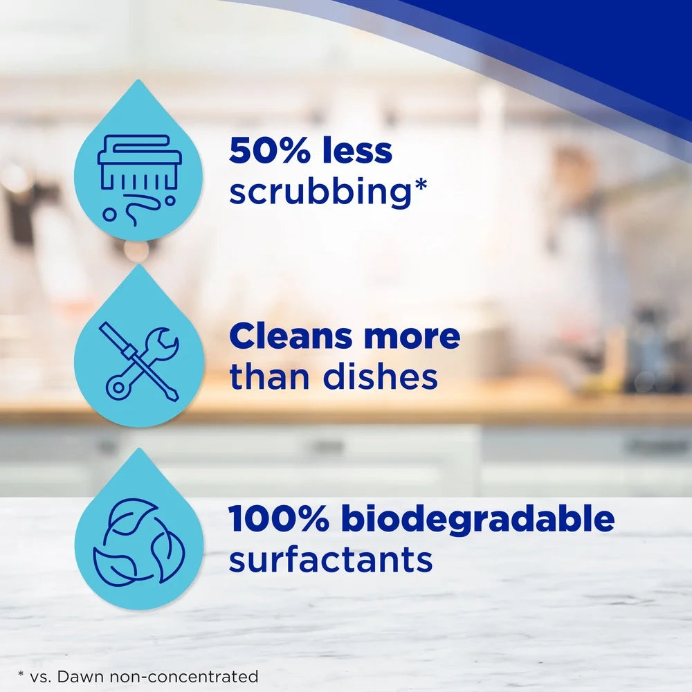 Biodegradable Dish Soap Liquid 38oz Ultra Concentrated Grease Removal Squeaky Clean Safe