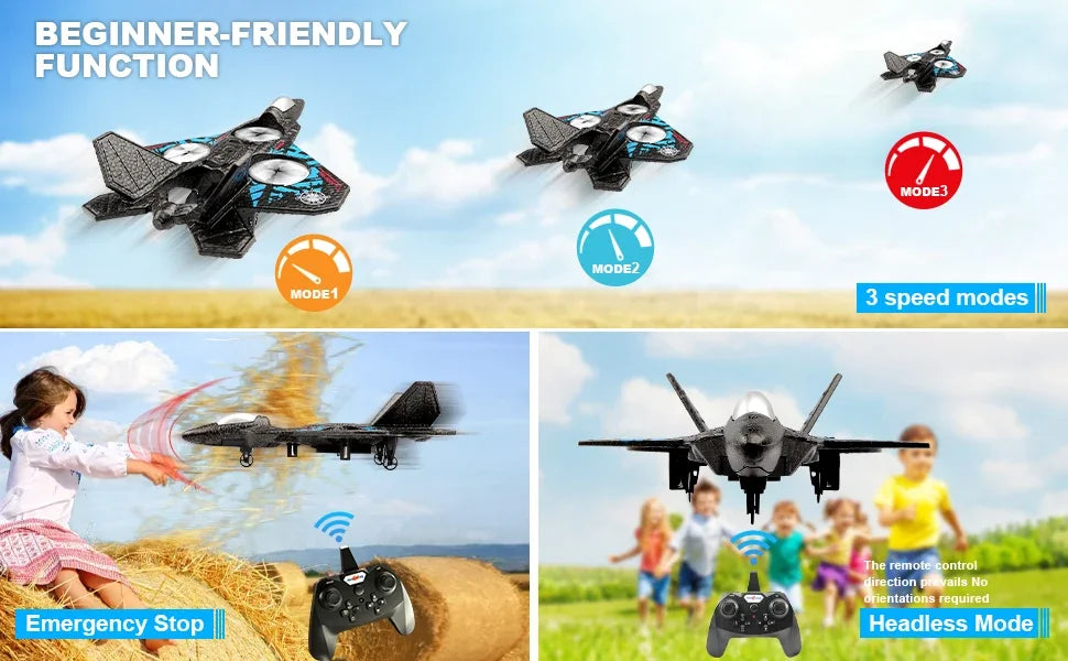 Avión RC Planeador EPP Foam 2.4G con Luces | Control por Gravedad | Regalo Niños ✈️ - Firu Total Sales