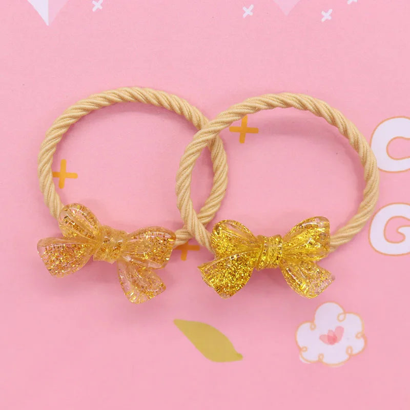2Pcs/Set Halloween Gift Resin Strawberry Hair Accessories Colorful Hair Ties Children's Rubber Bands Kid Headband Scrunchies