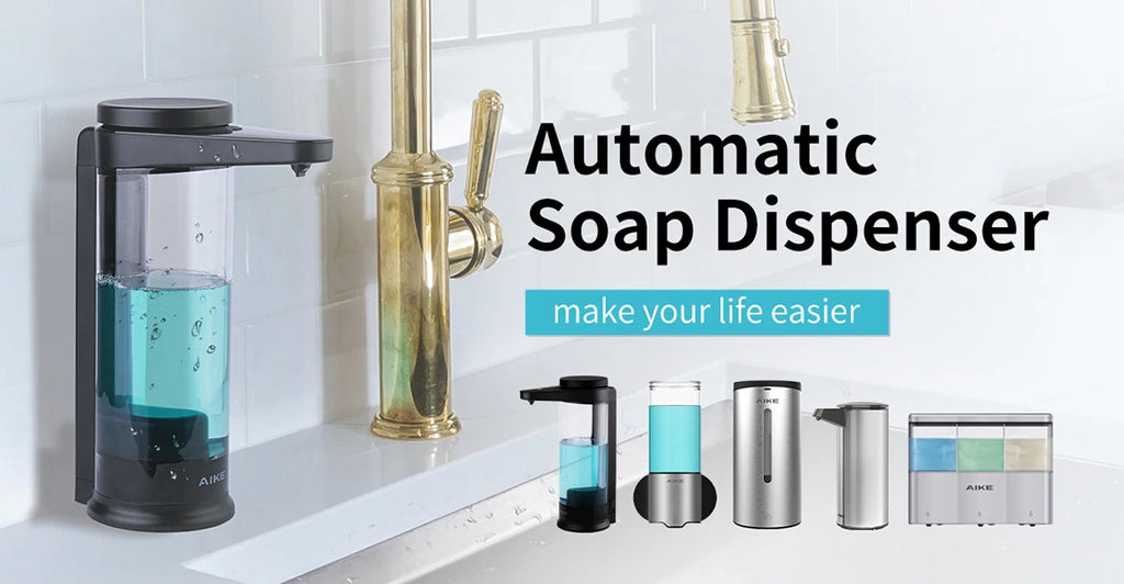 AIKE Automatic Liquid Soap Dispenser For Hands Washing Kitchen Liquid Soap Dispenser Chargeable USB Smart Dispenser For Soap