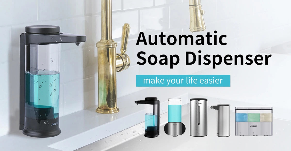AIKE Automatic Liquid Soap Dispenser For Hands Washing Kitchen Liquid Soap Dispenser Chargeable USB Smart Dispenser For Soap
