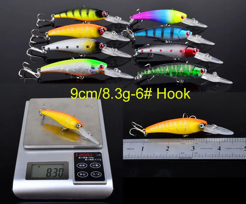Set Múltiple Señuelos Ruia | Minnow Biónico | Crankbait Hundimiento | Bass | Wobbler con Anzuelos Triples - Firu Total Sales