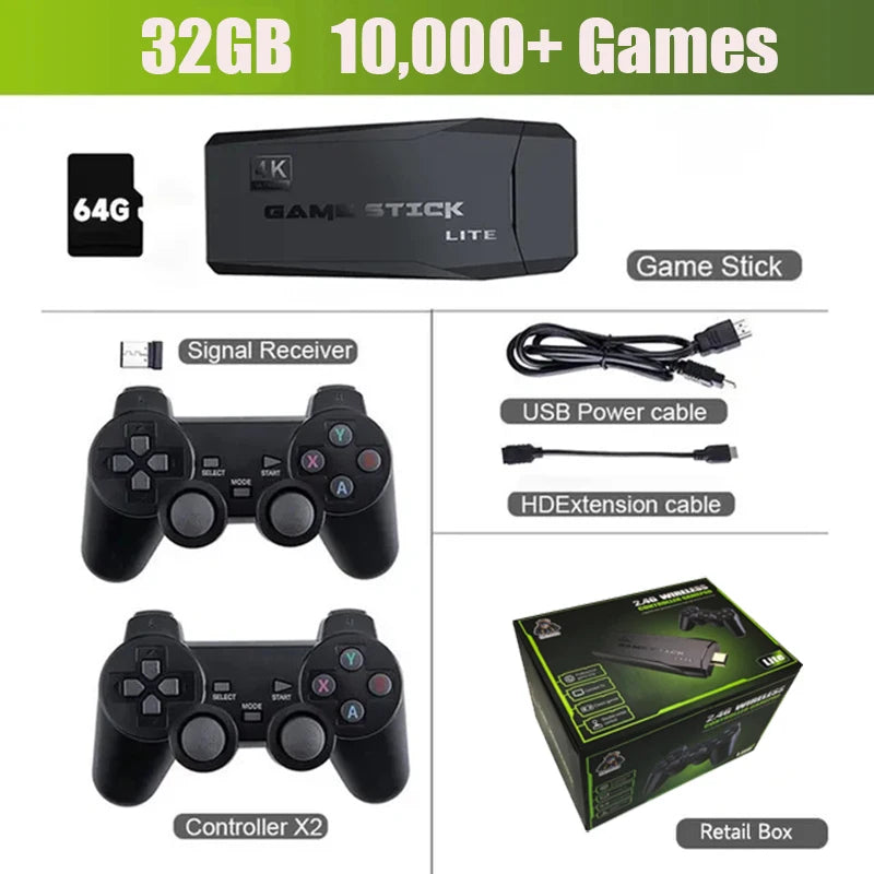 Consola M8 4K | 20,000 Juegos Retro | 2 Controles Inalámbricos 2.4G | Regalo Navidad Niños - Firu Total Sales