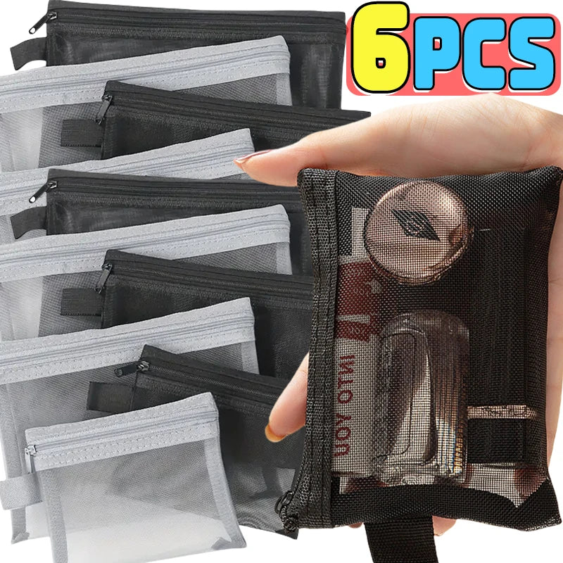 1/3pcs Mesh Clear Cosmetic Bags Small Large Black Makeup Bag Portable Travel Toiletry Organizer Case Lipstick Storage Pouch