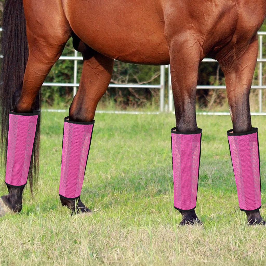 4pcs Botas Antimoscas para Patas de Caballo | Malla Transpirable | Protección 🐎