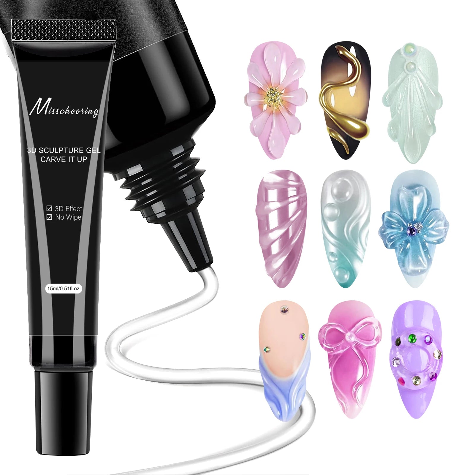Set 5pcs Gel 3D para Uñas | Escultura DIY | Diseños Impermeables 💅 - Firu Total Sales