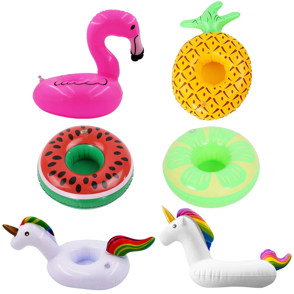 Floating Cup Holder Inflatable Swimming Pool Drink Cup Stand PVC Cooler Table Party Supplies Gift for Family Friends