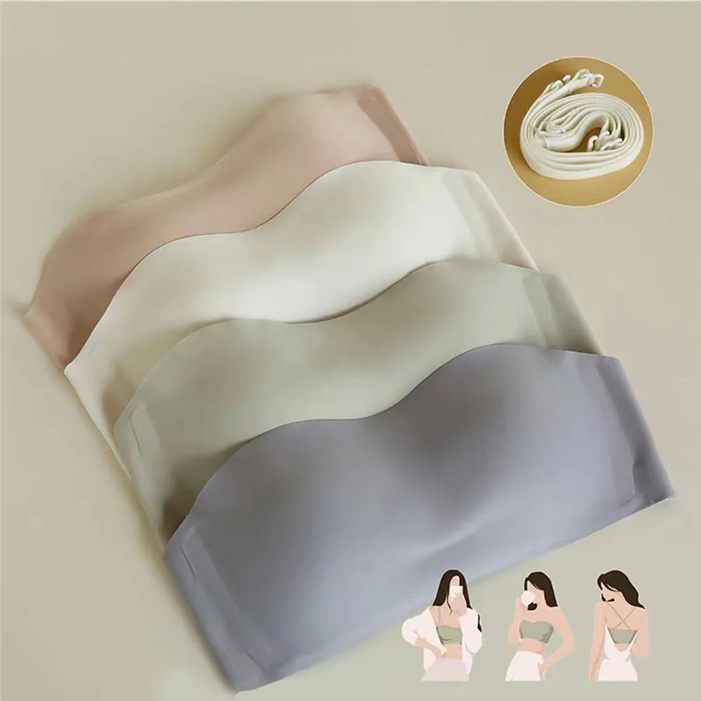 Sexy Seamless Tube Top Bra Invisible strapless Bras Women Underwear thin Non slip Push up Bralette Wireless Female Lingerie