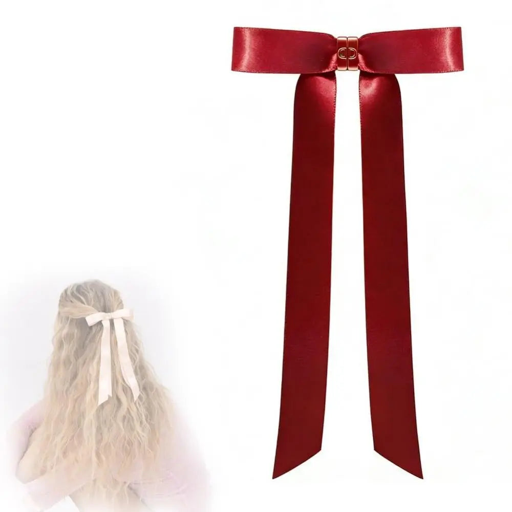 Strong Hold Bow Magnetic Hair Clip  No Slip Long Ribbons, Smart Magnet Hair Clips for Hairstyling No Crease Women