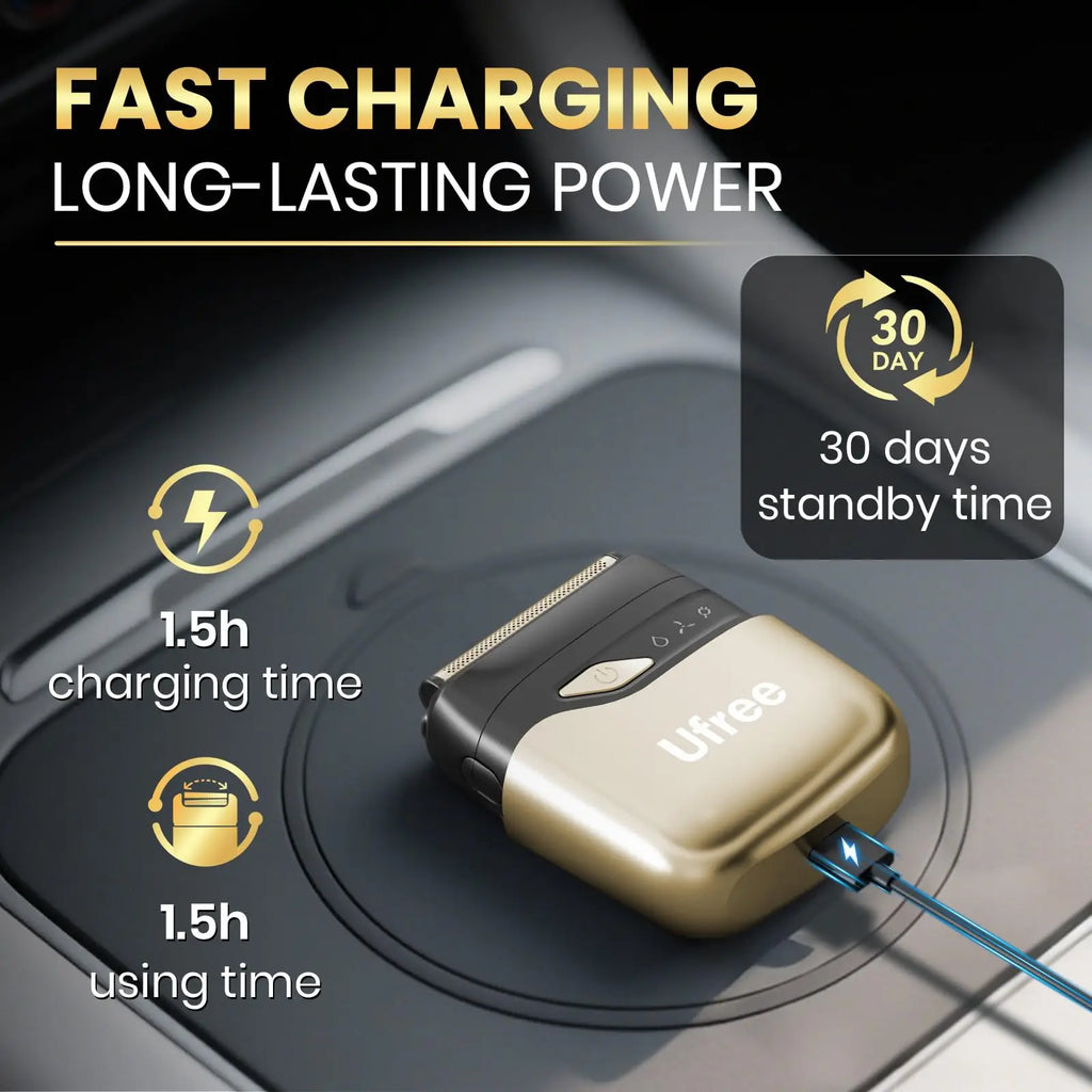 Ufree Foil Shaver for Men, Upgraded Electric Razor, Rechargeable Mens Shaver with 4 Floating Blades, LED Display USB-C Travel R