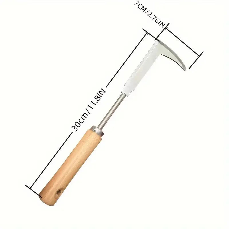 1pc 13.5inch L-shaped Stainless Steel Gap Weeding Tool Garden Hand Tool, For Clearing Weeds On Yard, Patio, Driveway