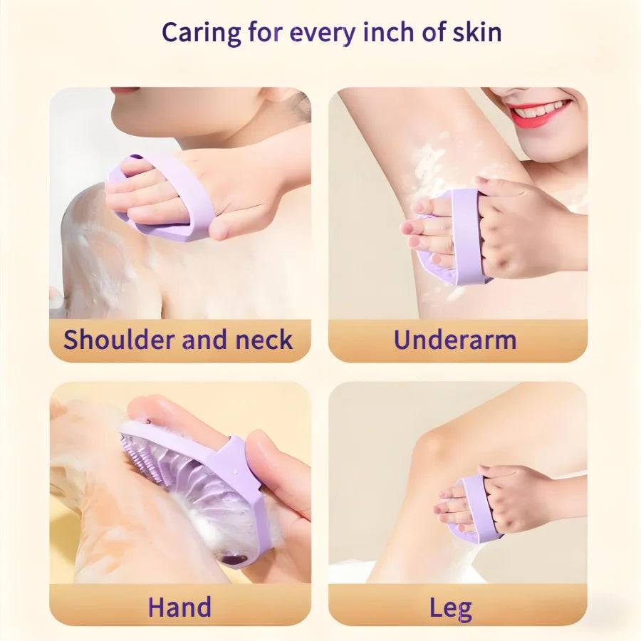 1 pc Silicone Body Scrubber - Exfoliating Bath Brush and Skin Cleanser - Shower Sponge for Gentle Body Scrub and Wash