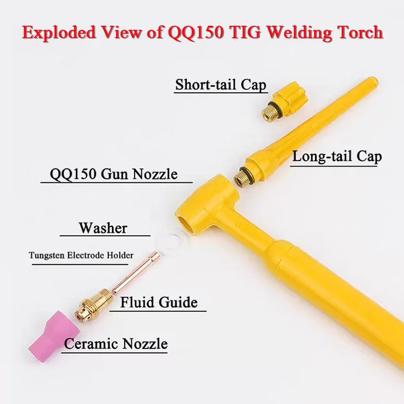 QQ150 Long and Short Gun Tail TIG Welding Torch Accessories TIG Torch Long/Short Back Cap