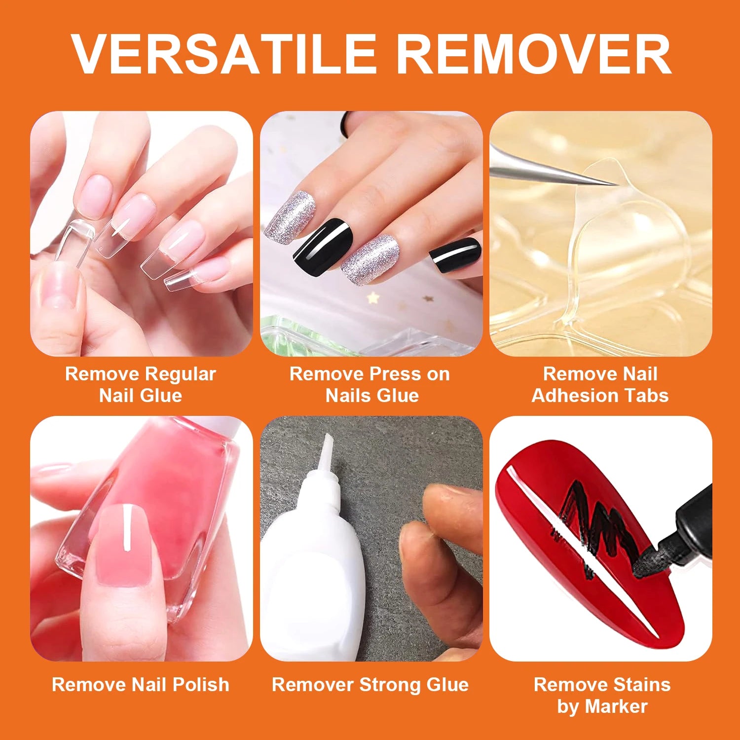 Removing false Nais, press ON Nails Glue and fake Nail Adhesives, Nal Tips Remover Manicure Accessories fast Disolve liquid 10ml
