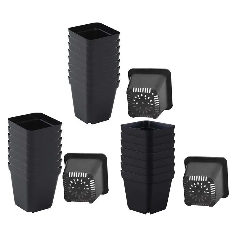 Seedling Pots 50Pcs Square Plant Seeding- Planting Cup Plastic Deep Nursery Tree Pot Flower Plant Container Pot Garden Grow