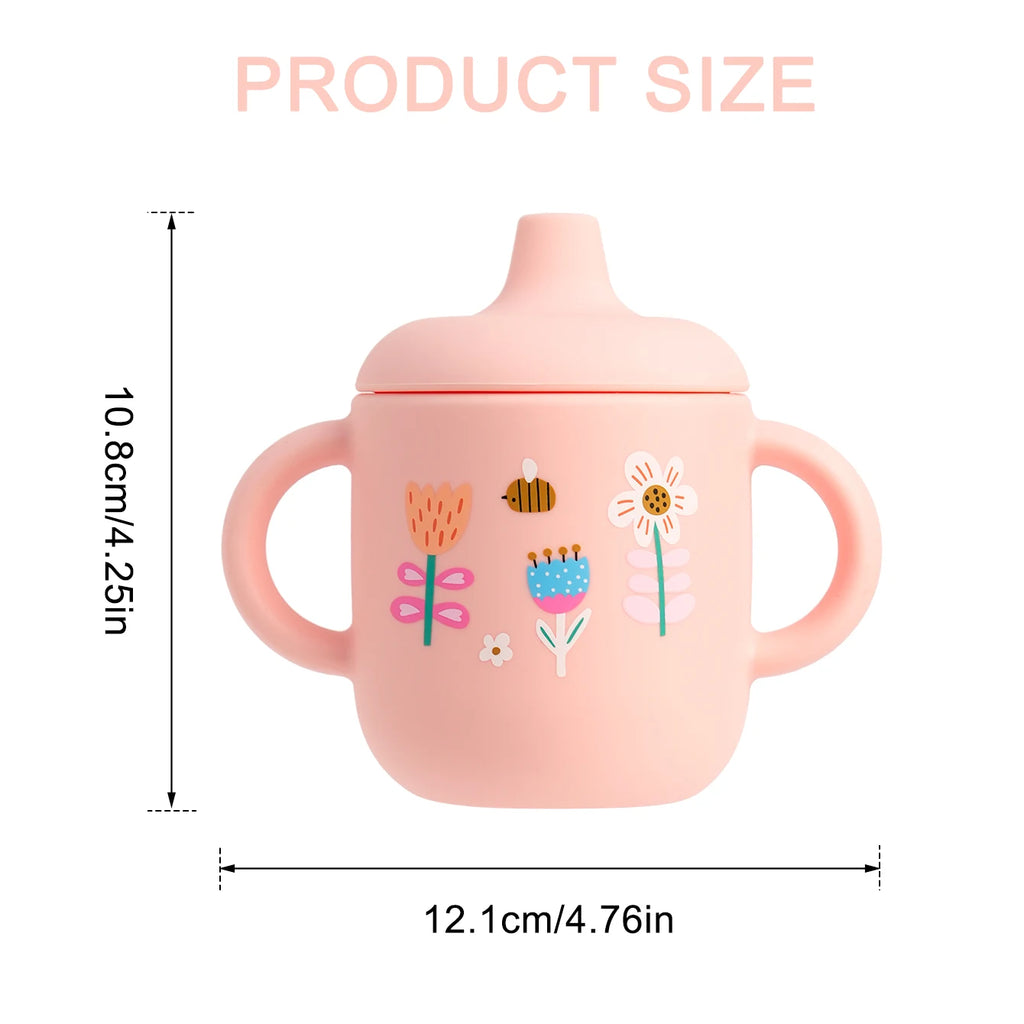 Vaso de Entrenamiento Silicona Cartoon para Bebé | Sin BPA | Con Asa | Lavavajillas 🍼
