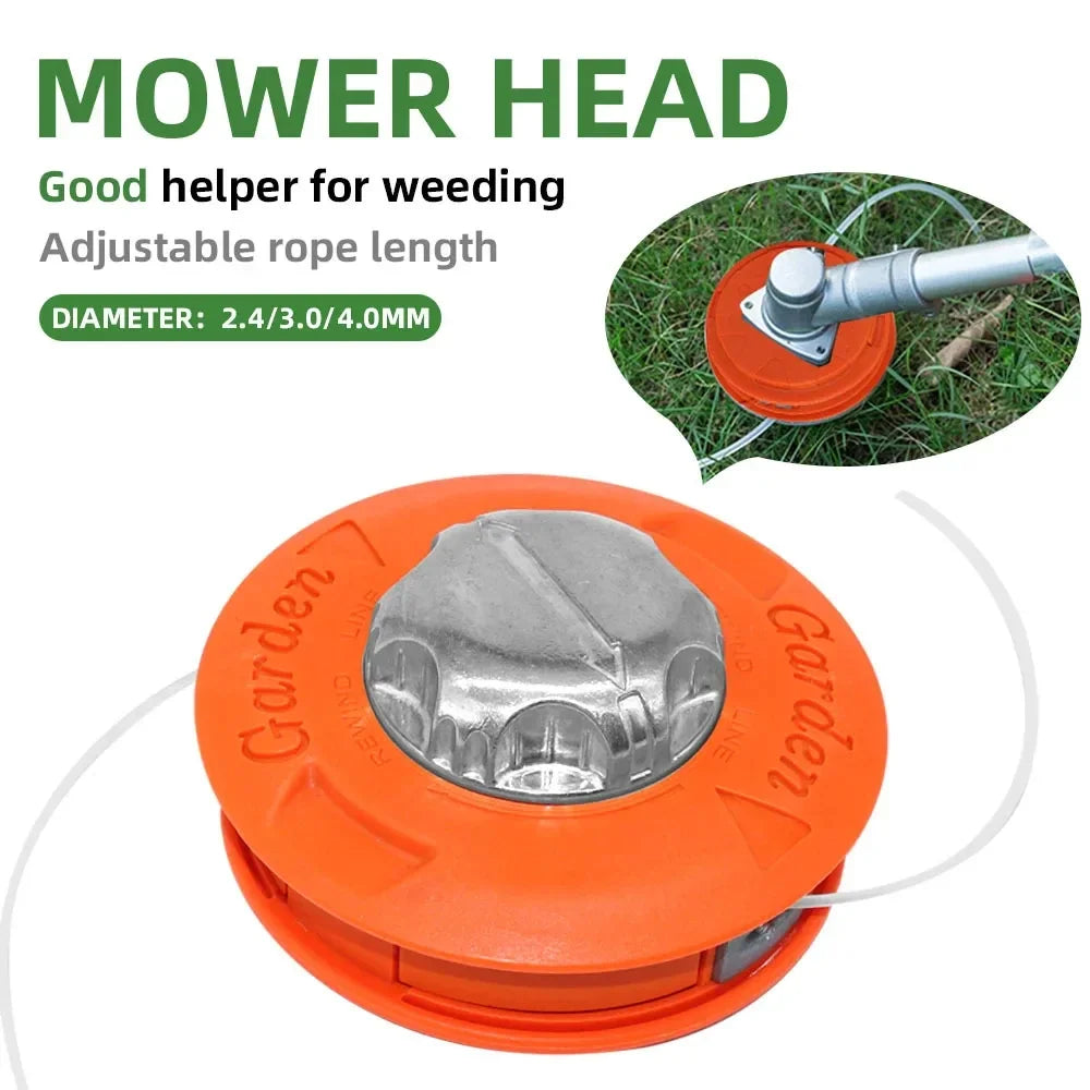 Universal M10 Aluminum Nylon Trimmer Head 2 Line Grass Cutter Bump Spool for Brush Mower Garden Strimmer