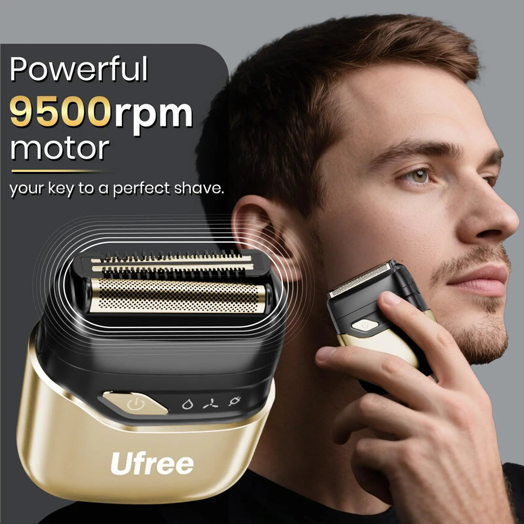 Ufree Foil Shaver for Men, Upgraded Electric Razor, Rechargeable Mens Shaver with 4 Floating Blades, LED Display USB-C Travel R