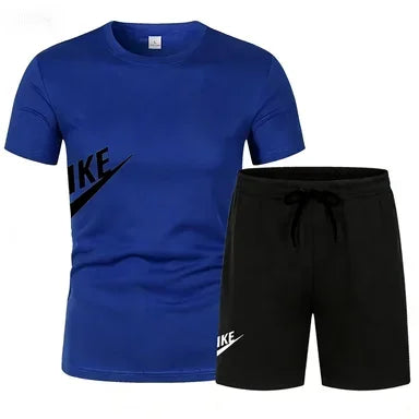 2026 Men's Summer T-shirt and Shorts Set, Men's Breathable Sportswear Set, Casual and Fashionable Short-sleeved T-shirt Set