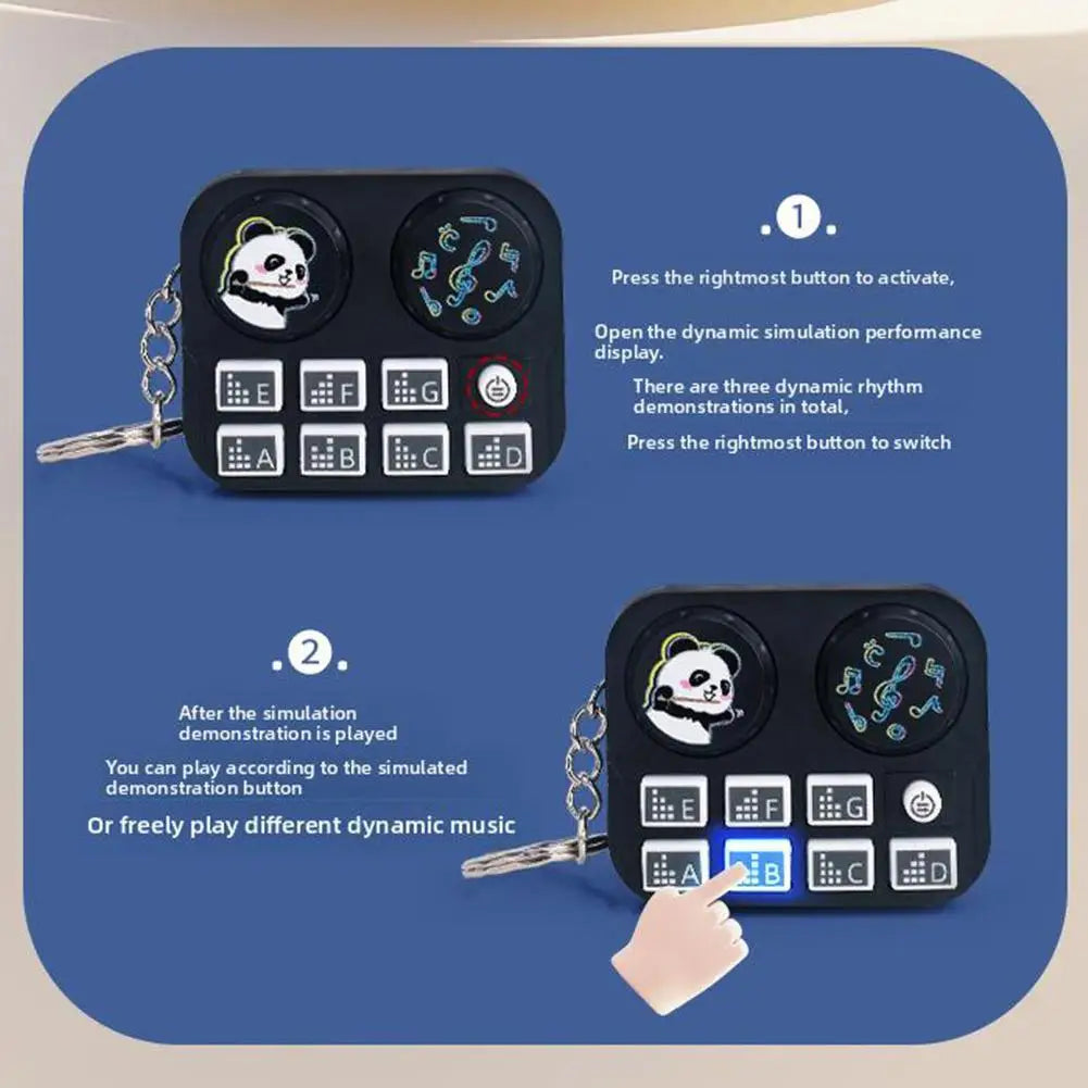 Mini Music DJ Disc Player Keychain Musical Instrument Sound Button Toy Games Educational Toy Bag Pendant Keychain