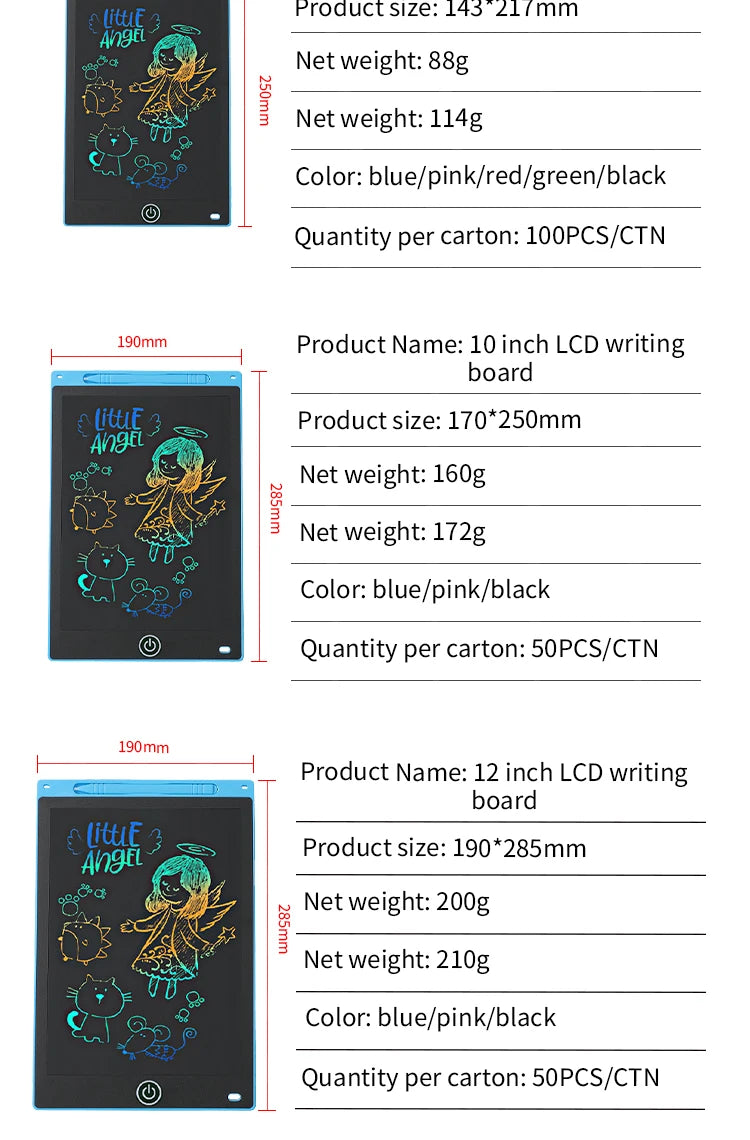 Tableta LCD para Dibujar para Niños | Pizarra Digital Recargable con Lápiz ✏️ - Firu Total Sales