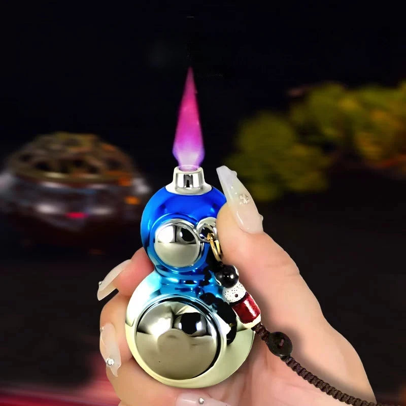 New Rotating Gourd Windproof Direct Charge Lighter Inflatable Arm Play Portable Windproof High Beauty Lighter Smoking Gift