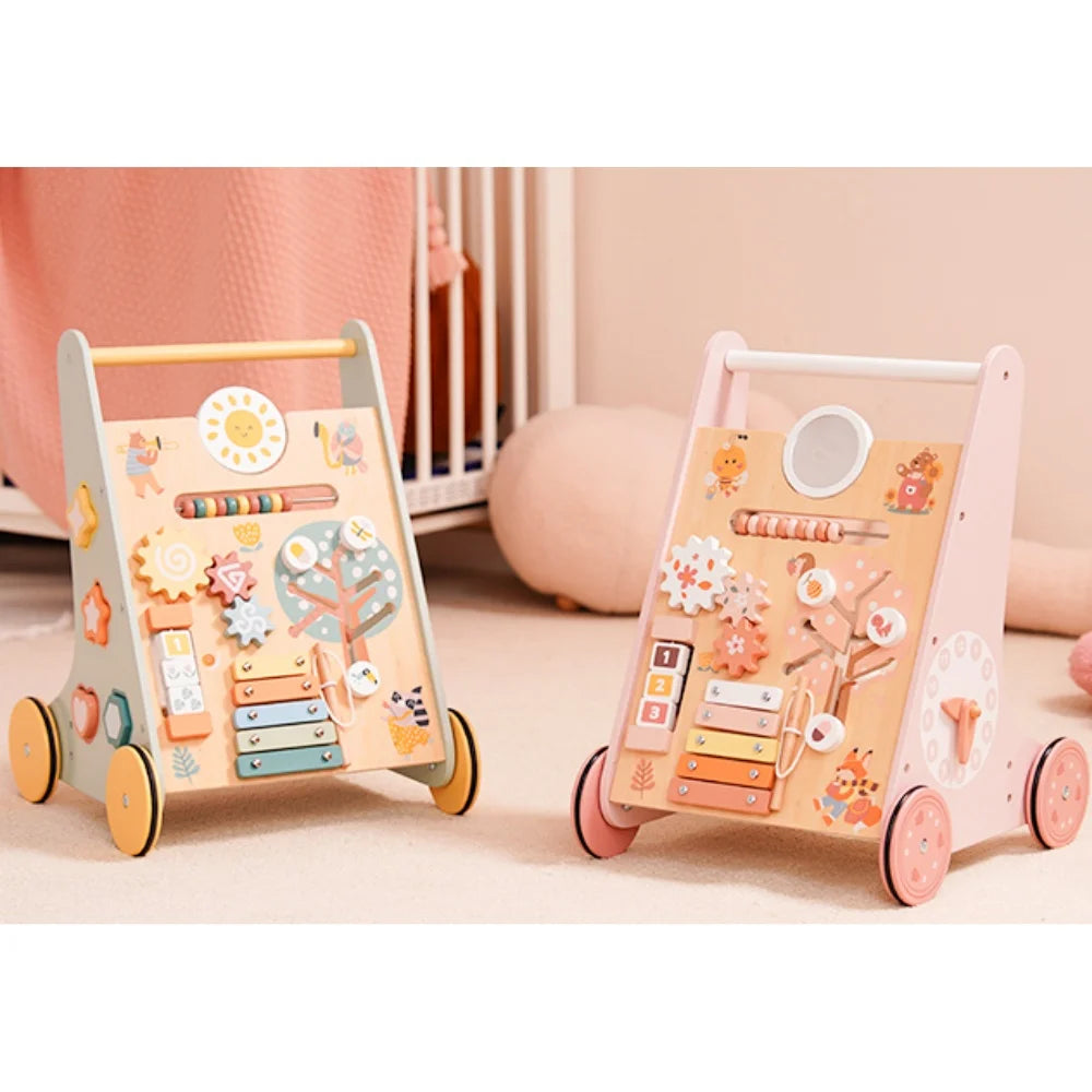 Andador de Madera Montessori para Bebés | Juguete de Empuje