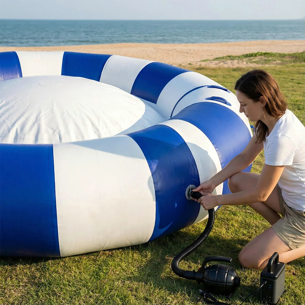 Parque Acuático Inflable Flotante con Tobogán | Trampoln | Niños y Adultos 🌊 - Firu Total Sales