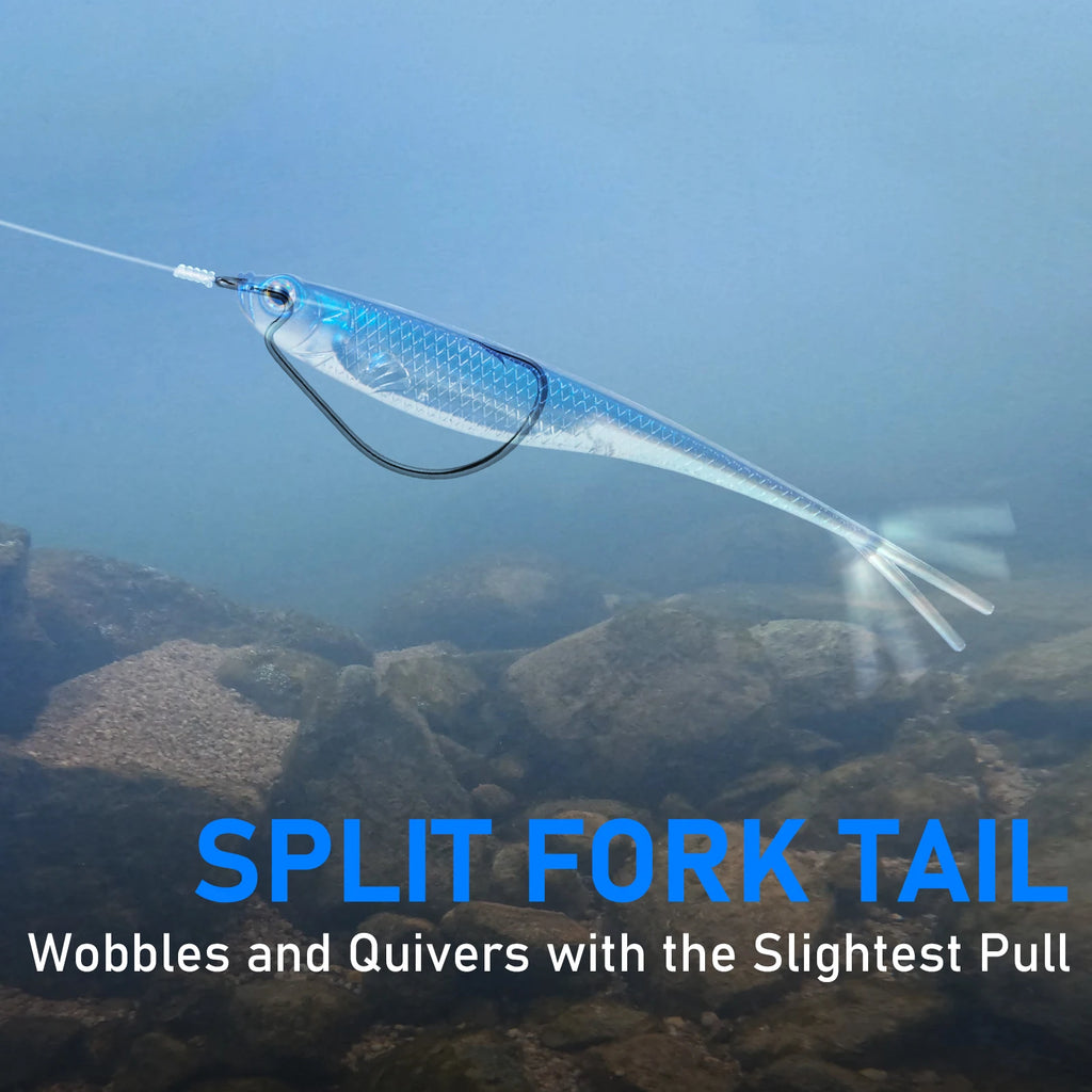 Dr.Fish 5/6 Piezas Señuelo Silicona | Cola Bifurcada | Drop Shot | Bass, Trucha y Lucio | Weedless - Firu Total Sales