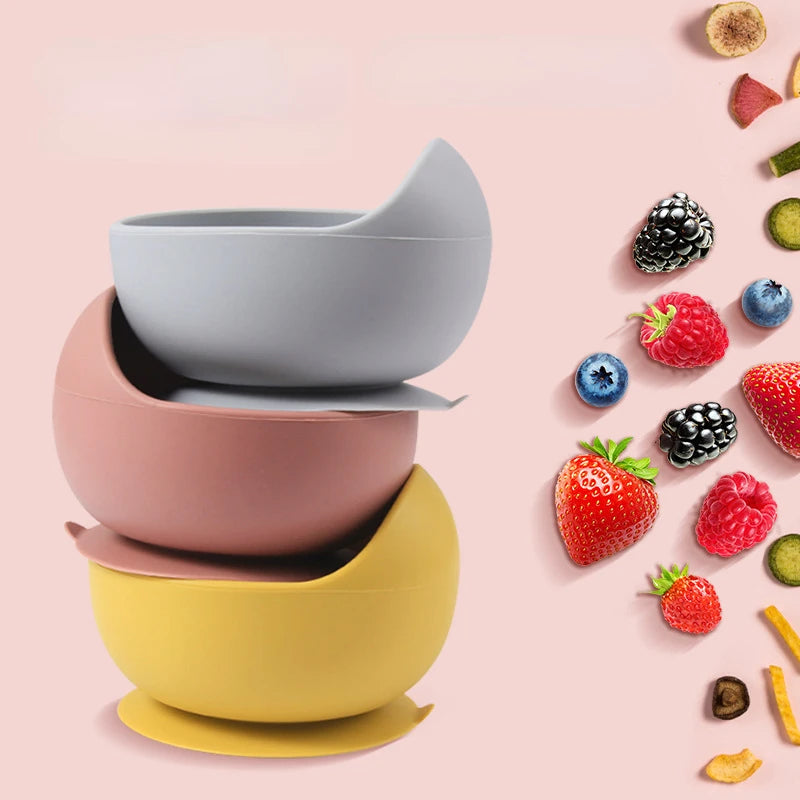 Set de Vajilla de Silicona para Bebé | Bol, Plato, Vaso, Cuchara y Tenedor 🍼