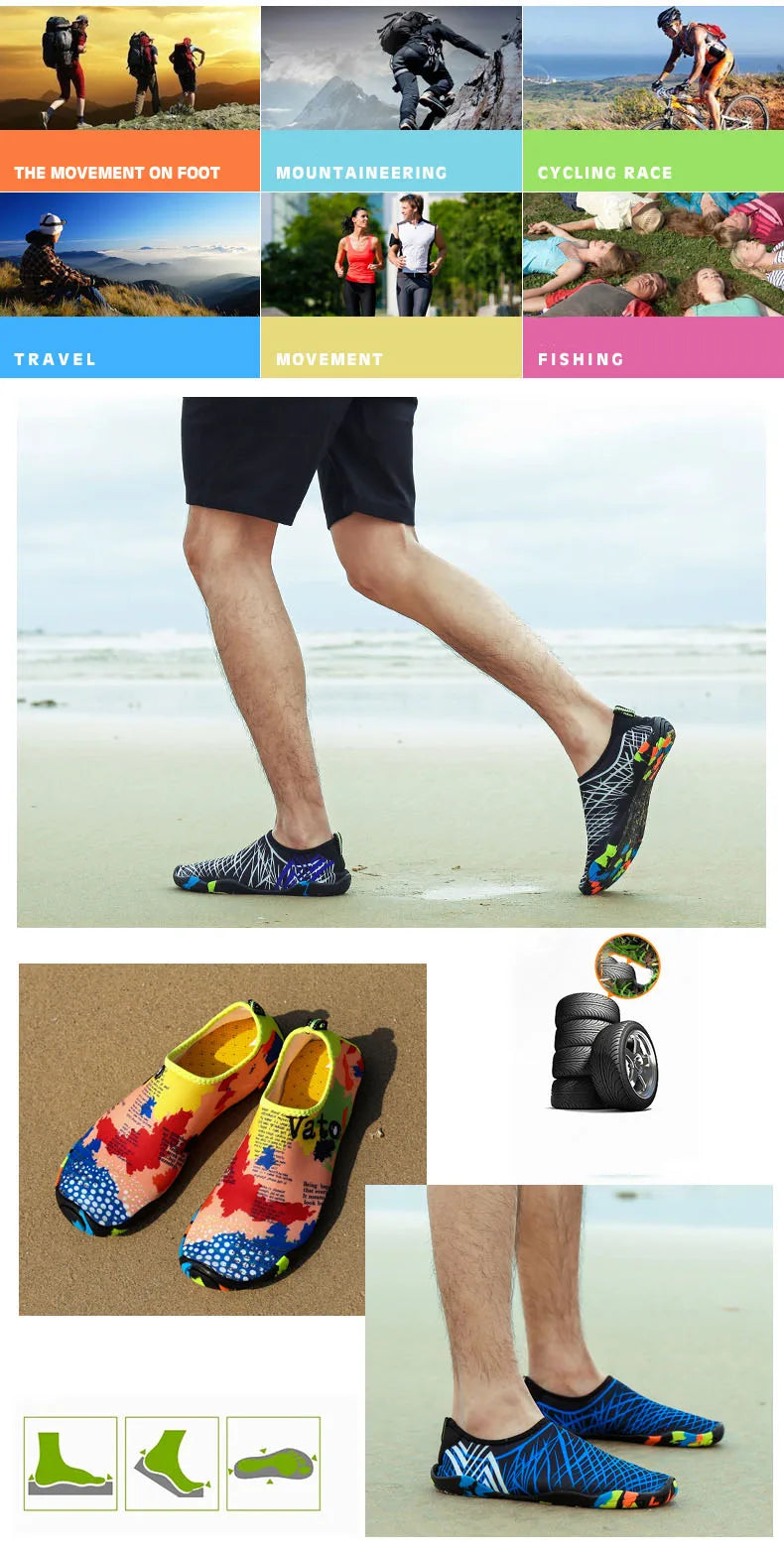 Quick-Drying Summer Water Shoes Unisex Seaside Beach Sock Barefoot Sneakers Men Swimming Upstream Sports Diving Aqua Shoes Women