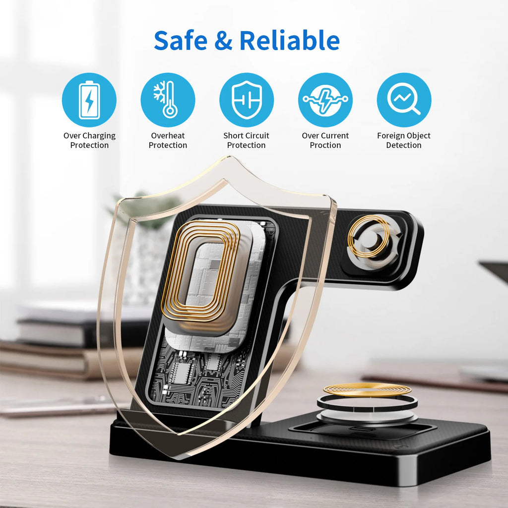 18W Foldable 3-in-1 Wireless Charging Station | iPhone 16/15/14/13 + Watch + AirPods