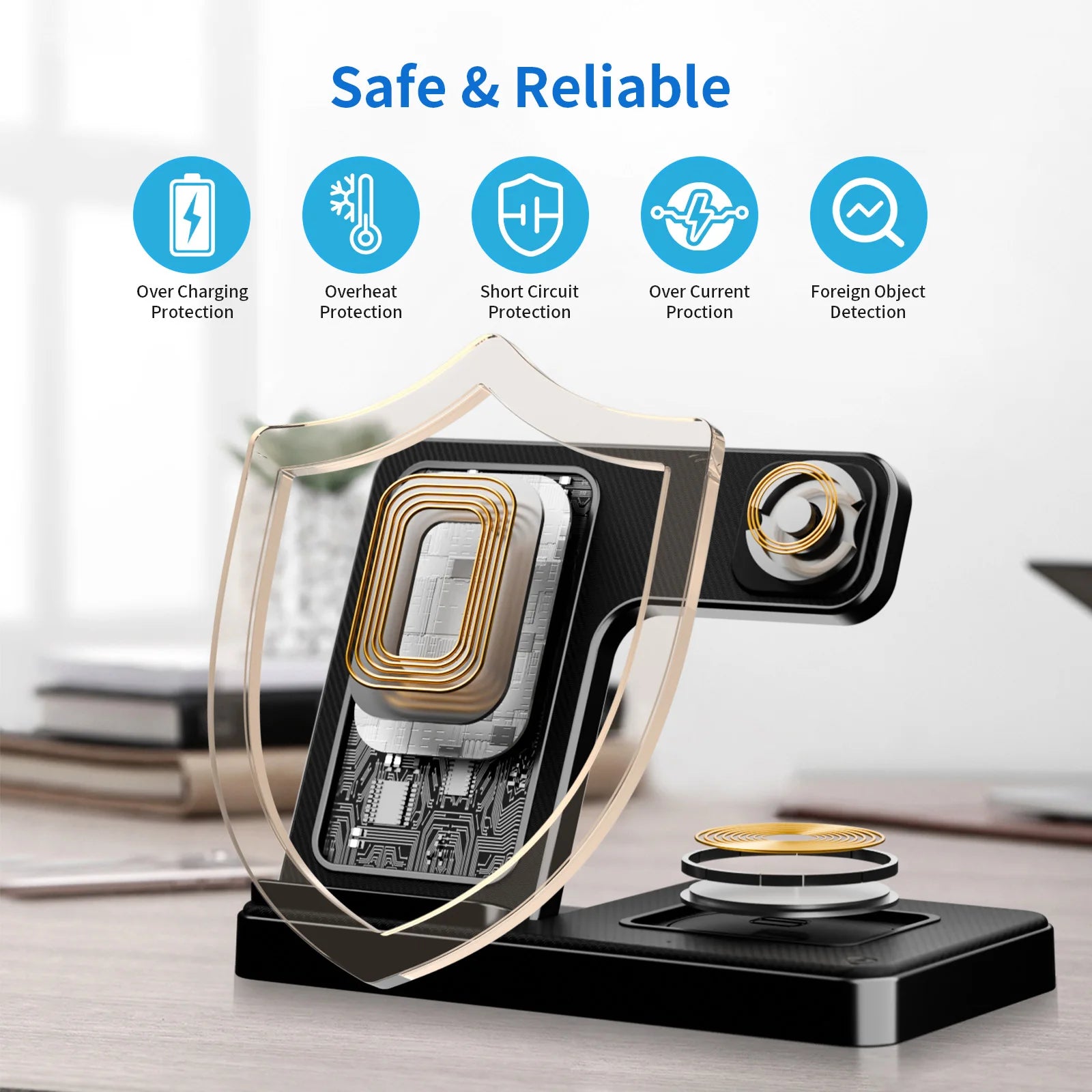 18W Foldable 3-in-1 Wireless Charging Station | iPhone 16/15/14/13 + Watch + AirPods