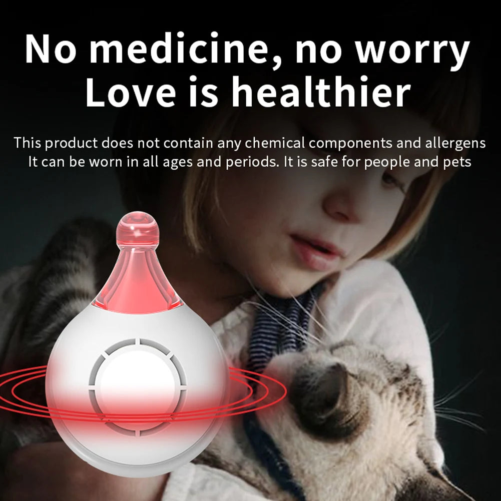 White Black Ultrasonic Pest Reject Anti Bug Insect Chargeable Pest Flea Tick Repeller with Hanging Hook 3.3x1.4x4.6cm
