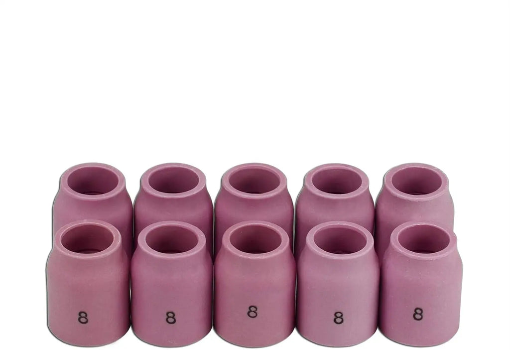 10 Sets TIG Gas Lens Aluminum Nozzle Ceramic Cup 53N61S 8# 1/2" 12.5mm for TIG Welding Flashlight Compatible with 9 17 18 20 25