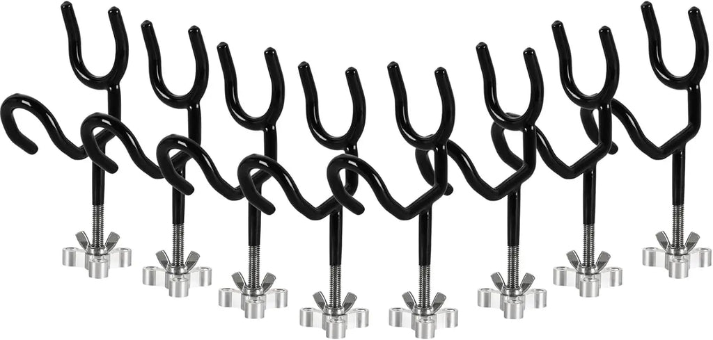 8-Pack 20-Degree Angle Steel Fishing Rod Holders with PVC Coating and Mounting Base, Ideal for Boats and Yachts