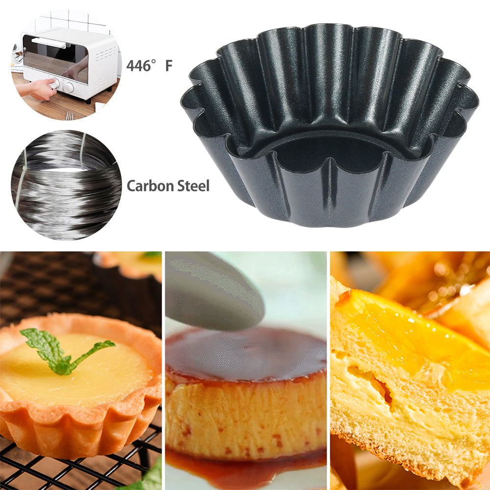 12pcs Moldes Antiadherentes para Tarta, Quiche y Flan | Pizza y Muffins 🍕