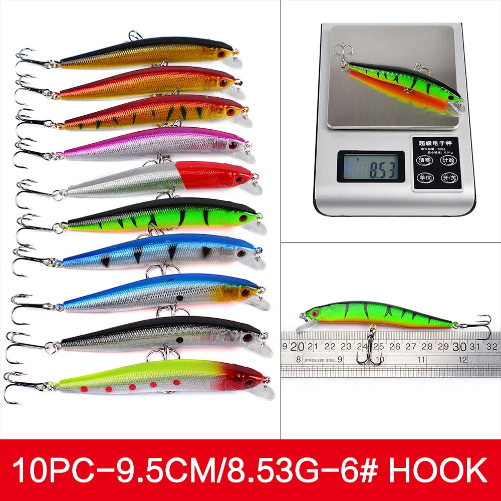 Set Múltiple Señuelos Ruia | Minnow Biónico | Crankbait Hundimiento | Bass | Wobbler con Anzuelos Triples - Firu Total Sales