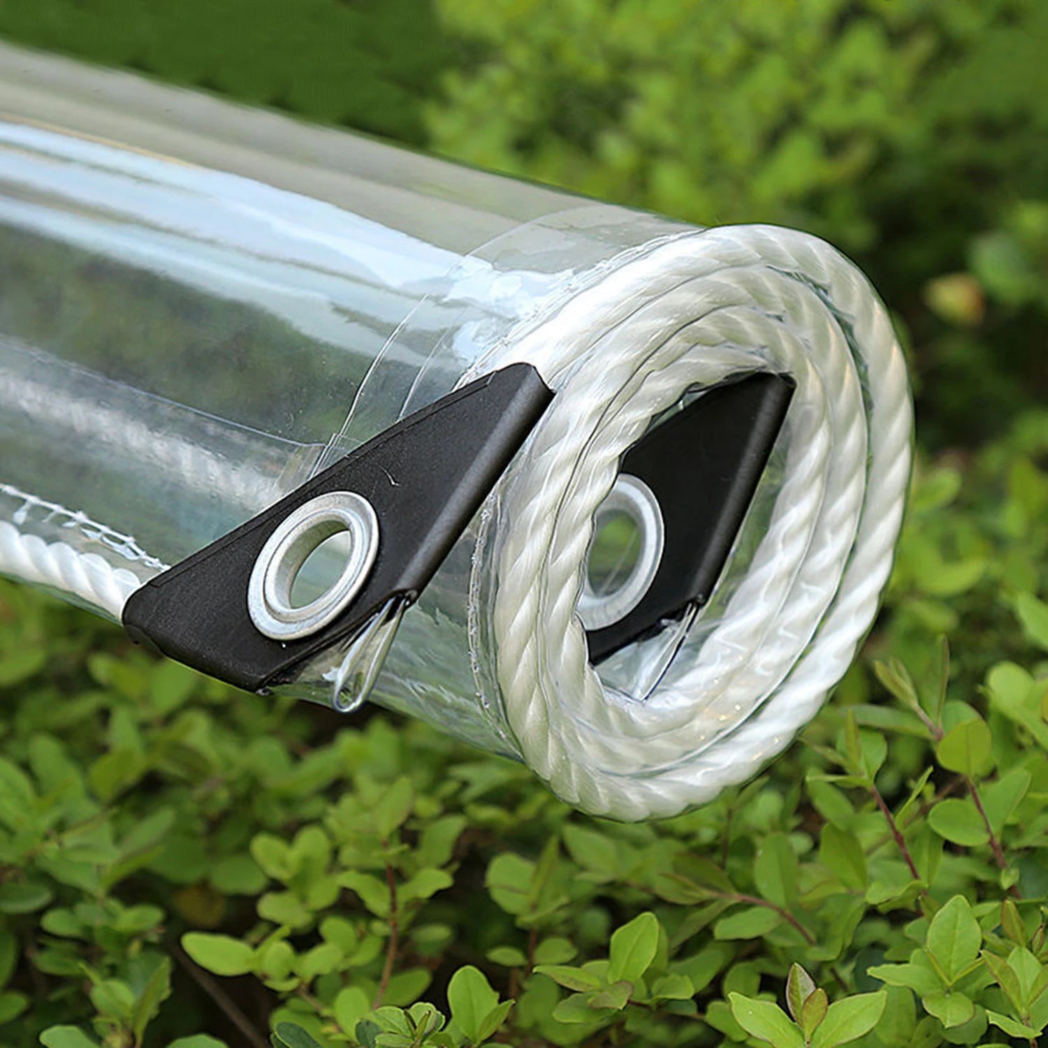 Clear Tarps Heavy Duty PVC, Transparent Tarp Durable Waterproof Dustproof Windproof Tarpaulin with Grommets & Ropes for Patio