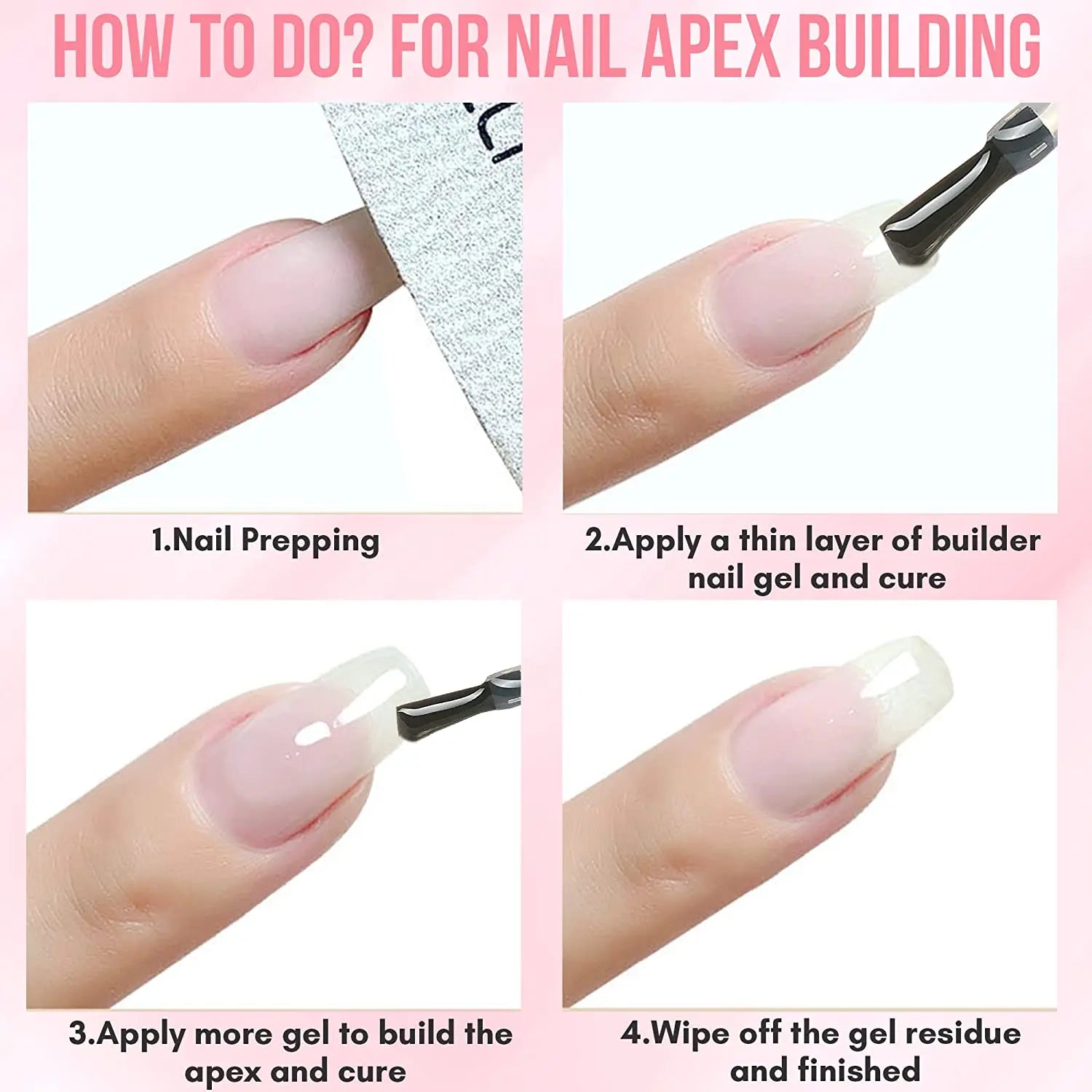 Makartt 5-in-1 Builder Gels Nail Gel Extension Nail Strengthen & Nail Repair Base Coat Nail Polish Soak Off  UV/LED Lamp Needed