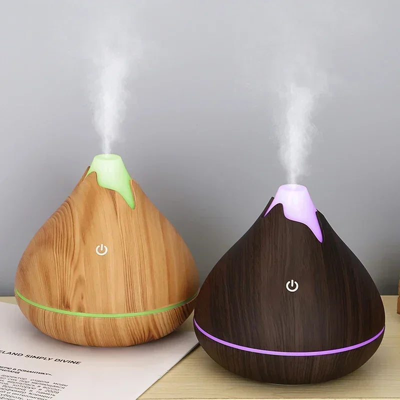 Difusor Aromaterapia 350ml Veta de Madera | Control Remoto | LED 7 Colores 🌿