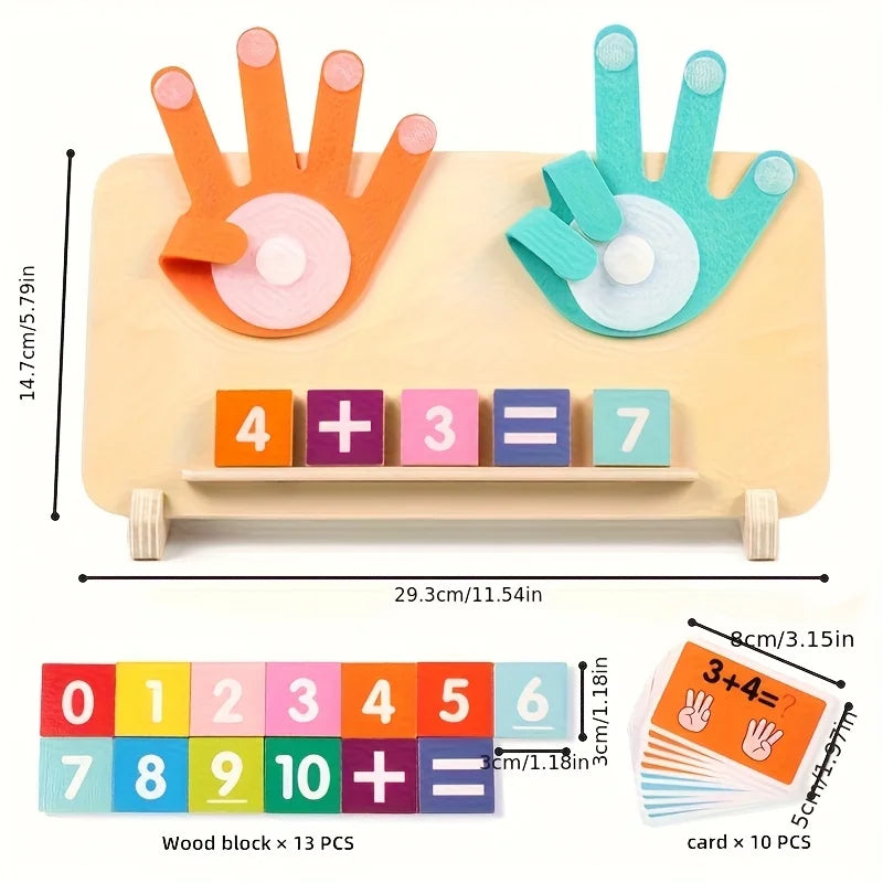 Wooden Math Learning Board – Number Blocks for Kids 3+