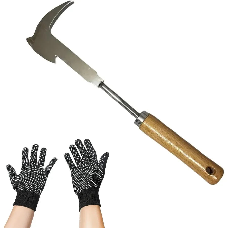 Manual Stainless Steel Weed Puller Tool with Axe Shape for Efficient Lawn Care Vegetable Garden Maintenance and Farm Planting A