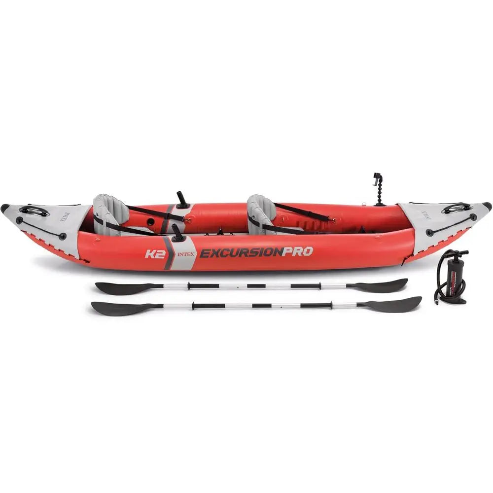 2-Person High-Output Pump Inflatable Kayak Set with 86in Paddles and Adjustable Seat, 400lb Capacity