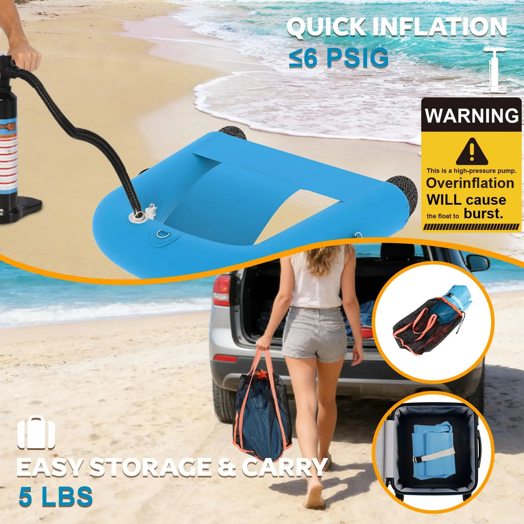 Adult Inflatable Pool Floats Chair with UPF50+ & Vented Canopy, 2 Drink Holders, Deepened Seat, Adjustable Sun, Customized
