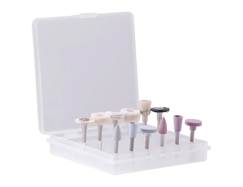 AZDENT 12Pcs/Set Dental Silicone Polishing Rubber Grinding Heads Teeth Polisher 2.35mm RA Finisher for Low Speed Handpiece
