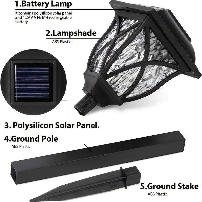 1-10 Pack Solar Yard Lights Bright Lawn Lights Outdoor Waterproof Led Solar Pathway Lights Landscape Path Lights