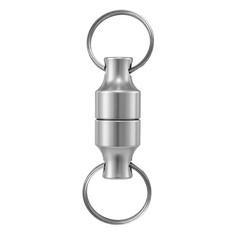 6/1Pairs Magnetic Mini Keychains Double Loops Hook Carbon Steel Anti-loss Car Keys Necklace Hanging Holders Magnets Storage Tool